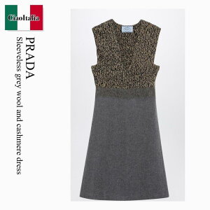 �y���ʌ���E�݌Ɍ���E�����ҏ����I�z �v���_ / Prada Sleeveless Grey Wool And Cashmere Dress / P3Q26R F0480 / P3Q26R OOO17Z6 F0480 / P3Q26ROOO17Z6F0480 / �����s�[�X