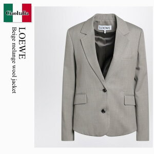 �y���ʌ���E�݌Ɍ���E�����ҏ����I�z ���G�x / Loewe Beige Melange Wool Jacket / S540Y03XBM / S540Y03XBM 8586 / S540Y03XBM8586 / �W���P�b�g
