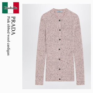 �y���ʌ���E�݌Ɍ���E�����ҏ����I�z �v���_ / Prada Pink Ribbed Wool Cardigan / P25N79 F0028 / P25N79 OOO173G F0028 / P25N79OOO173GF0028 / �J�[�f�B�K��