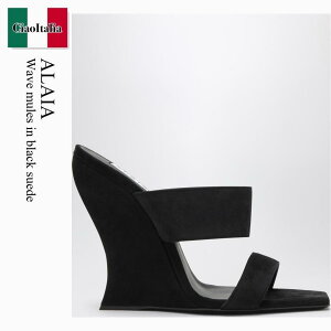 �y���ʌ���E�݌Ɍ���E�����ҏ����I�z �A�Y�f�B���A���C�A / Alaia Wave Mules In Black Suede / AA3S3005C0H53S / AA3S3005C0H53S 999 / AA3S3005C0H53S999 / �T���_���E�~���[��