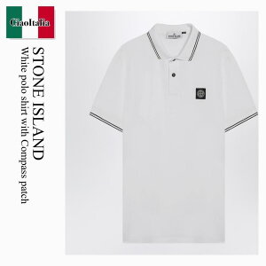 �y���ʌ���E�݌Ɍ���E�����ҏ����I�z �X�g�[���A�C�����h / Stone Island White Polo Shirt With Compass Patch / S152200010S0018 / S152200010S0018 1001 / S152200010S00181001 / �|���V���c