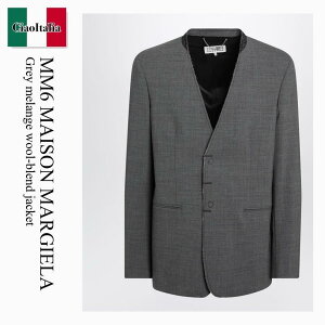 �y���ʌ���E�݌Ɍ���E�����ҏ����I�z MM6 / Mm6 Maison Margiela Grey Melange Wool-Blend Jacket / SH0BN0024M35733 / SH0BN0024M35733 860M / SH0BN0024M35733860M / �W���P�b�g���̑�