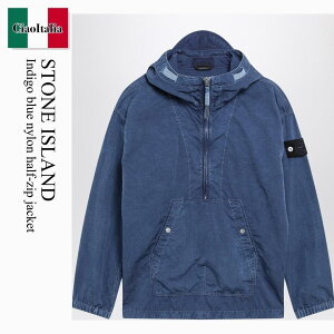 �y���ʌ���E�݌Ɍ���E�����ҏ����I�z �X�g�[���A�C�����h / Stone Island Indigo Blue Nylon Half-Zip Jacket / S144100005S0J19 / S144100005S0J19 0021 / S144100005S0J190021 / �u���]��