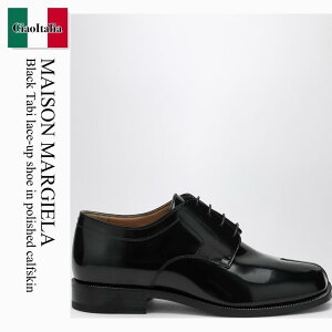 �y���ʌ���E�݌Ɍ���E�����ҏ����I�z ���]�� �}���W�F�� / Maison Margiela Black Tabi Lace-Up Shoe In Polished Calfskin / S97WQ0052P3827 / S97WQ0052P3827 H8396 / S97WQ0052P3827H8396 / �h���X�V���[�Y�E�v�C�E�r�W�l�X�V