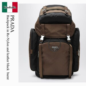 �y���ʌ���E�݌Ɍ���E�����ҏ����I�z �v���_ / ���΂� / �J�o�� / Prada Backpack In Re-Nylon And Leather Black Burnt / 2VZ120 F03MQ / 2VZ120 OOM2DMG F03MQ / 2VZ120OOM2DMGF03MQ / �o�b�N�p�b�N�E�����b�N