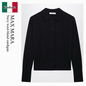 �y���ʌ���E�݌Ɍ���E�����ҏ����I�z �}�b�N�X�}�[�� / Max Mara Navy Wool-Blend Cardigan / MXMMEDEOLA / MXMMEDEOLA 004 / MXMMEDEOLA004 / �J�[�f�B�K��