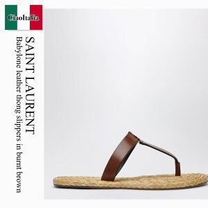 �y���ʌ���E�݌Ɍ���E�����ҏ����I�z �T�����[���� / Saint Laurent Babylone Leather Thong Slippers In Burnt Brown / 869729 DWEDD / 869729 DWEDD 6036 / 869729DWEDD6036 / �T���_���E�~���[��
