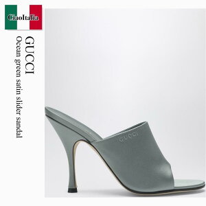 �y���ʌ���E�݌Ɍ���E�����ҏ����I�z �O�b�` / Gucci Ocean Green Satin Slider Sandal / 856997 F1400 / 856997 F1400 1601 / 856997F14001601 / �T���_���E�~���[��
