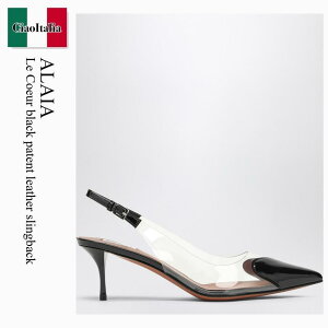 �y���ʌ���E�݌Ɍ���E�����ҏ����I�z �A�Y�f�B���A���C�A / Alaia Le Coeur Black Patent Leather Slingback / AA3E057CK150 / AA3E057CK150 999 / AA3E057CK150999 / �T���_���E�~���[��