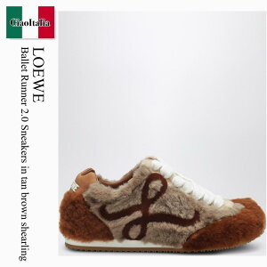 �y���ʌ���E�݌Ɍ���E�����ҏ����I�z ���G�x / Loewe Ballet Runner 2.0 Sneakers In Tan Brown Shearling / L814282X73 / L814282X73 8892 / L814282X738892 / �X�j�[�J�[