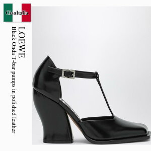 �y���ʌ���E�݌Ɍ���E�����ҏ����I�z ���G�x / Loewe Black Onda T-Bar Pumps In Polished Leather / LONDS01X05 / LONDS01X05 1100 / LONDS01X051100 / �p���v�X