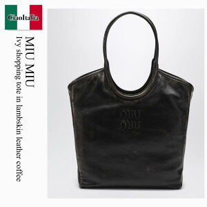 �y���ʌ���E�݌Ɍ���E�����ҏ����I�z �~���E�~���E / ���΂� / �J�o�� / Miu Miu Ivy Shopping Tote In Lambskin Leather Coffee / 5BG321 F0201 / 5BG321 OONAF6P F0201 / 5BG321OONAF6PF0201 / �g�[�g�o�b�O