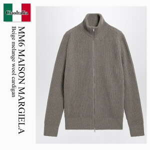 �y���ʌ���E�݌Ɍ���E�����ҏ����I�z MM6 / Mm6 Maison Margiela Beige Melange Wool Cardigan / SH0AM0095M13286 / SH0AM0095M13286 811M / SH0AM0095M13286811M / �J�[�f�B�K��