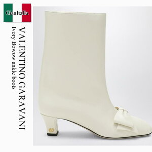 �y���ʌ���E�݌Ɍ���E�����ҏ����I�z �o�����`�m / Valentino Garavani Ivory Bowow Ankle Boots / 7W2S0MB1DDT / 7W2S0MB1DDT 098 / 7W2S0MB1DDT098 / �V���[�g�u�[�c�E�u�[�e�B