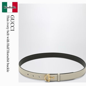�y���ʌ���E�݌Ɍ���E�����ҏ����I�z �O�b�` / Gucci Thin Ivory Belt With Half Horsebit Buckle / 836993 AAEC2 / 836993 AAEC2 9540 / 836993AAEC29540 / �x���g