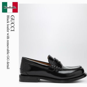 �y���ʌ���E�݌Ɍ���E�����ҏ����I�z �O�b�` / Gucci Black Loafer With Removable Gg Detail / 831274 AAD7W / 831274 AAD7W 1000 / 831274AAD7W1000 / �h���X�V���[�Y�E�v�C�E�r�W�l�X�V���[�Y