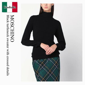 �y���ʌ���E�݌Ɍ���E�����ҏ����I�z ���X�L�[�m / Moschino Black Turtleneck Sweater With Crossed Details / 09015400 / 09015400 0555 / 090154000555 / �j�b�g�E�Z�[�^�[