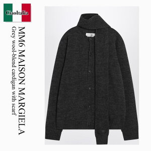 �y���ʌ���E�݌Ɍ���E�����ҏ����I�z MM6 / Mm6 Maison Margiela Grey Wool-Blend Cardigan With Scarf / SH0HP0010M13140 / SH0HP0010M13140 855M / SH0HP0010M13140855M / �J�[�f�B�K��
