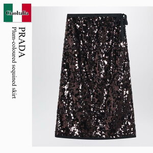 �y���ʌ���E�݌Ɍ���E�����ҏ����I�z �v���_ / Prada Plum-Coloured Sequined Skirt / P120ZR F0051 / P120ZR OOO176A F0051 / P120ZROOO176AF0051 / �X�J�[�g