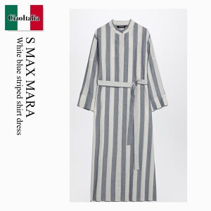 �y���ʌ���E�݌Ɍ���E�����ҏ����I�z �G�X�@�}�b�N�X�}�[�� / S Max Mara White Blue Striped Shirt Dress / RIMA / RIMA 001 / RIMA001 / �����s�[�X