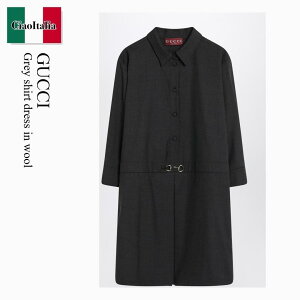 �y���ʌ���E�݌Ɍ���E�����ҏ����I�z �O�b�` / Gucci Grey Shirt Dress In Wool / 836243 Z8B12 / 836243 Z8B12 1054 / 836243Z8B121054 / �����s�[�X