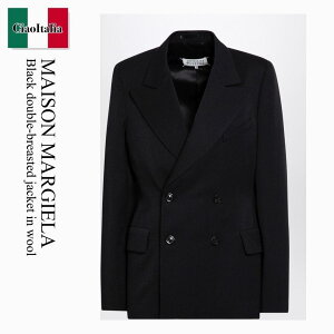 �y���ʌ���E�݌Ɍ���E�����ҏ����I�z ���]�� �}���W�F�� / Maison Margiela Black Double-Breasted Jacket In Wool / S50BN0527M35032 / S50BN0527M35032 900 / S50BN0527M35032900 / �W���P�b�g