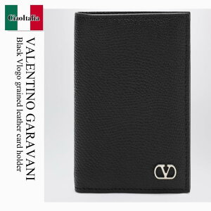 �y���ʌ���E�݌Ɍ���E�����ҏ����I�z �o�����`�m / Valentino Garavani Black Vlogo Grained Leather Card Holder / 9Y2P0AP1UAG / 9Y2P0AP1UAG 0NO / 9Y2P0AP1UAG0NO / �J�[�h�P�[�X�E���h����
