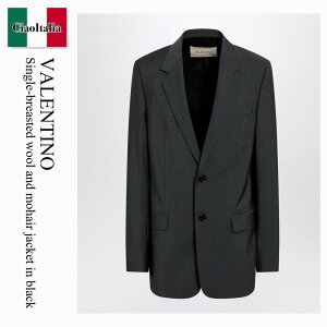 �y���ʌ���E�݌Ɍ���E�����ҏ����I�z �o�����`�m / Valentino Single-Breasted Wool And Mohair Jacket In Black / 9V3CEK4025S / 9V3CEK4025S 4H2 / 9V3CEK4025S4H2 / �W���P�b�g���̑�