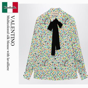 �y���ʌ���E�݌Ɍ���E�����ҏ����I�z �o�����`�m / Valentino Multicolored Silk Blouse With Lavalliere / 9B3AB8M6AE8 / 9B3AB8M6AE8 CVT / 9B3AB8M6AE8CVT / �u���E�X�E�V���c