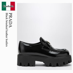 �y���ʌ���E�݌Ɍ���E�����ҏ����I�z �v���_ / Prada Black Brushed Leather Loafers / 1D185O F0002 / 1D185O B050055 F0002 / 1D185OB050055F0002 / ���[�t�@�[�E�I�b�N�X�t�H�[�h