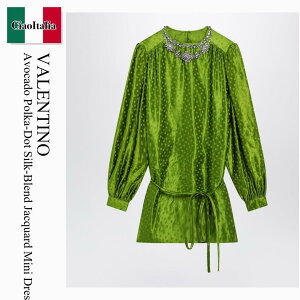 �y���ʌ���E�݌Ɍ���E�����ҏ����I�z �o�����`�m / Valentino Avocado Polka-Dot Silk-Blend Jacquard Mini Dress / 9B3AEC40AB8 / 9B3AEC40AB8 0LD / 9B3AEC40AB80LD / �����s�[�X