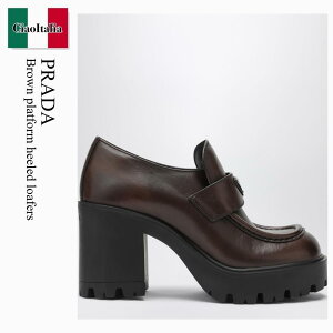 �y���ʌ���E�݌Ɍ���E�����ҏ����I�z �v���_ / Prada Brown Platform Heeled Loafers / 1D563O F0562 / 1D563O 0853KDP F0562 / 1D563O0853KDPF0562 / ���[�t�@�[�E�I�b�N�X�t�H�[�h