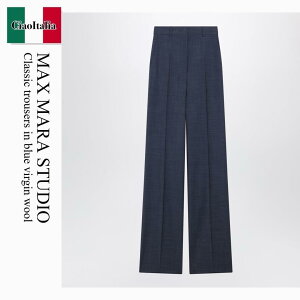 �y���ʌ���E�݌Ɍ���E�����ҏ����I�z �}�b�N�X�}�[�� / Max Mara Studio Classic Trousers In Blue Virgin Wool / MSTCAMBUSA / MSTCAMBUSA 008 / MSTCAMBUSA008 / �p���c