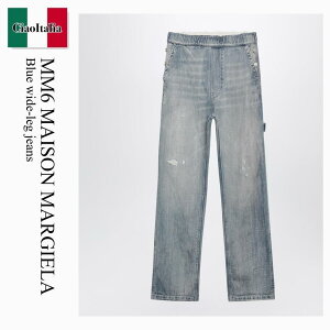�y���ʌ���E�݌Ɍ���E�����ҏ����I�z MM6 / Mm6 Maison Margiela Blue Wide-Leg Jeans / S52KA0578M30055 / S52KA0578M30055 969 / S52KA0578M30055969 / �f�j���E�W�[�p��