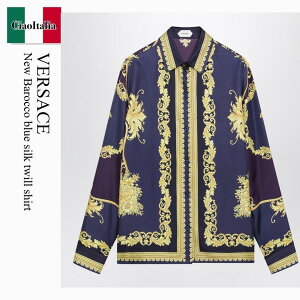 �y���ʌ���E�݌Ɍ���E�����ҏ����I�z ���F���T�[�`�F / Versace New Barocco Blue Silk Twill Shirt / 1024221 / 1024221 5UL30 / 10242215UL30 / �u���E�X�E�V���c