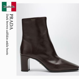 �y���ʌ���E�݌Ɍ���E�����ҏ����I�z �v���_ / Prada Dark Brown Calfskin Ankle Boots / 1T708O F0003 / 1T708O 065070 F0003 / 1T708O065070F0003 / �V���[�g�u�[�c�E�u�[�e�B