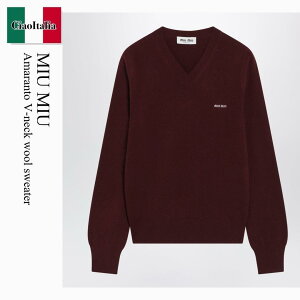 �y���ʌ���E�݌Ɍ���E�����ҏ����I�z �~���E�~���E / Miu Miu Amaranto V-Neck Wool Sweater / MML08K F0399 / MML08K OOO6600 F0399 / MML08KOOO6600F0399 / �j�b�g�E�Z�[�^�[
