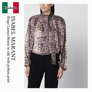 �y���ʌ���E�݌Ɍ���E�����ҏ����I�z �C�U�x���}���� / Isabel Marant Beige Laraya Blouse In Silk With Python Print / VE0848 FAD4J24I / VE0848 FAD4J24I 90BE / VE0848FAD4J24I90BE / �u���E�X�E�V���c