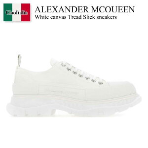 yʌE݌ɌEҏIz ALT_[E}bNC[ / Alexander Mcqueen White Canvas Tread Slick Sneakers / 705660 W4MV2 / 705660 W4MV2 9000 / 705660W4MV2 / 705660W4MV2 9000 / 705660W4MV29000 / Xj[J[