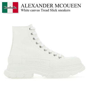 yʌE݌ɌEҏIz ALT_[E}bNC[ / Alexander Mcqueen White Canvas Tread Slick Sneakers / 697080 W4MV2 / 697080 W4MV2 9000 / 697080W4MV2 / 697080W4MV2 9000 / 697080W4MV29000 / Xj[J[