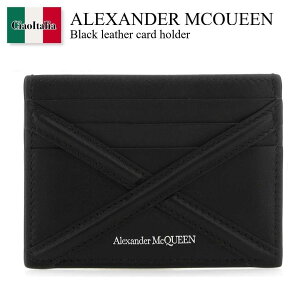 yʌE݌ɌEҏIz ALT_[E}bNC[ / Alexander Mcqueen Black Leather Card Holder / 726324 1AAD0 / 726324 1AAD0 1000 / 7263241AAD0 / 7263241AAD0 1000 / 7263241AAD01000 / J[hP[XE