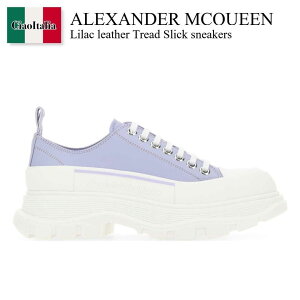 yʌE݌ɌEҏIz ALT_[E}bNC[ / Alexander Mcqueen Lilac Leather Tread Slick Sneakers / 702042 WHZ62 / 702042 WHZ62 5439 / 702042WHZ62 / 702042WHZ62 5439 / 702042WHZ625439 / Xj[J[