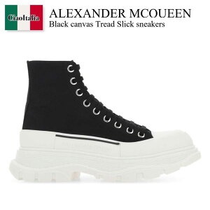 yʌE݌ɌEҏIz ALT_[E}bNC[ / Alexander Mcqueen Black Canvas Tread Slick Sneakers / 697080 W4MV2 / 697080 W4MV2 1070 / 697080W4MV2 / 697080W4MV2 1070 / 697080W4MV21070 / Xj[J[
