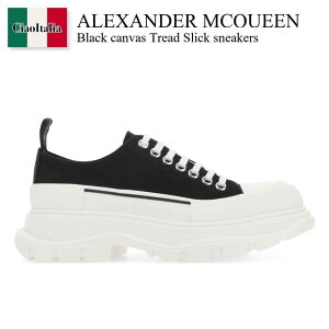 yʌE݌ɌEҏIz ALT_[E}bNC[ / Alexander Mcqueen Black Canvas Tread Slick Sneakers / 697072 W4MV2 / 697072 W4MV2 1070 / 697072W4MV2 / 697072W4MV2 1070 / 697072W4MV21070 / Xj[J[