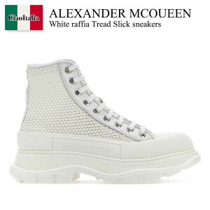 yʌE݌ɌEҏIz ALT_[E}bNC[ / Alexander Mcqueen White Raffia Tread Slick Sneakers / 755632 W4WA4 / 755632 W4WA4 9348 / 755632W4WA4 / 755632W4WA4 9348 / 755632W4WA49348 / V[gu
