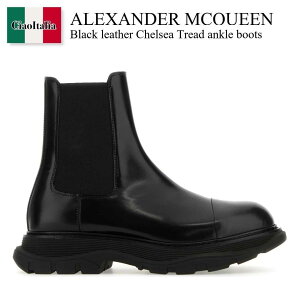 yʌE݌ɌEҏIz ALT_[E}bNC[ / Alexander Mcqueen Black Leather Chelsea Tread Ankle Boots / 782441 WIF51 / 782441 WIF51 1000 / 782441WIF51 / 782441WIF51 1000 / 782441WIF511000 / u[c