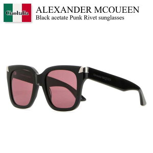 【数量限定・在庫限り・早い者勝ち!】 アレキサンダー・マックイーン / Alexander Mcqueen Black Acetate Punk Rivet Sunglasses / 781191 J0749 / 781191 J0749 1045 / 781191J0749 / 781191J0749 1045 / 781191J07491045 / サングラ