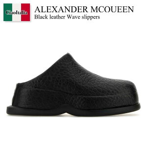 yʌE݌ɌEҏIz ALT_[E}bNC[ / Alexander Mcqueen Black Leather Wave Slippers / 808137 WIACE / 808137 WIACE 1000 / 808137WIACE / 808137WIACE 1000 / 808137WIACE1000 / V[YET