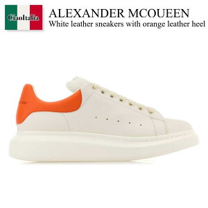 yʌE݌ɌEҏIz ALT_[E}bNC[ / Alexander Mcqueen White Leather Sneakers With Orange Leather / 553680 WIACV / 553680 WIACV 9072 / 553680WIACV / 553680WIACV 9072 / 553680WIACV9072 / Xj
