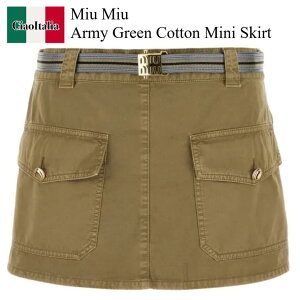 �y���ʌ���E�݌Ɍ���E�����ҏ����I�z �~���E�~���E / Miu Miu Army Green Cotton Mini Skirt / MG2390 F0393 / MG2390 SOOO16MS F0393 / MG2390SOOO16MS / MG2390SOOO16MS F0393 / MG2390SOOO16MSF0393 / �~�j�X�J�[�g